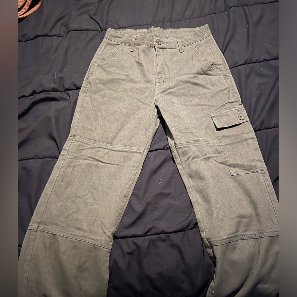 Dark Green wide leg Jeans